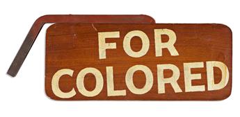 (CIVIL RIGHTS.) For Colored / For Whites sign for a segregated bus.